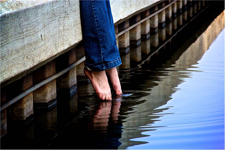 Girl with Boot-cut Jeans